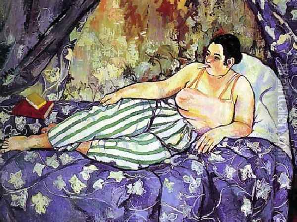 The Blue Room Oil Painting - Suzanne Valadon