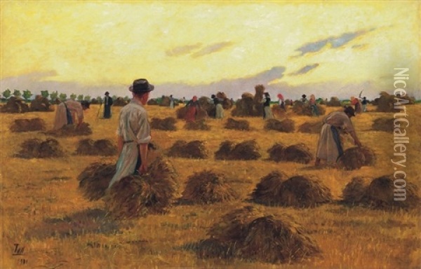 Aratok - Harvesters Oil Painting - Odoen Tull