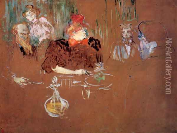 Dinner at the House of M. and Mme. Nathanson Oil Painting - Henri De Toulouse-Lautrec