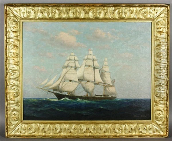 Clipper Ship George Washington Oil Painting - C. Myron Clark