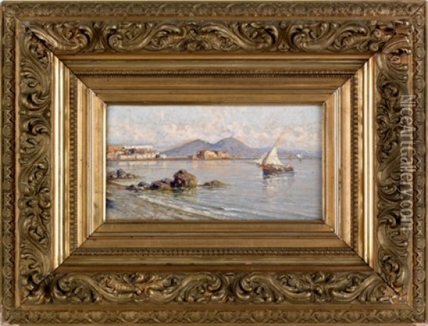 Coastal Scenes (pair) Oil Painting - Giuseppe Carelli