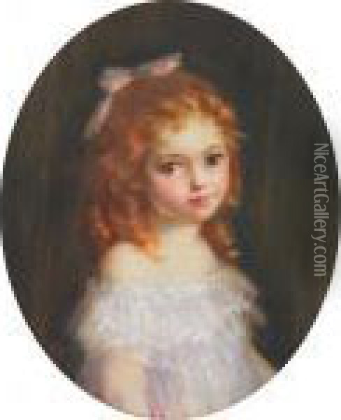 Portrait Of A Young Girl Oil Painting - Laura Adeline Muntz-Lyall