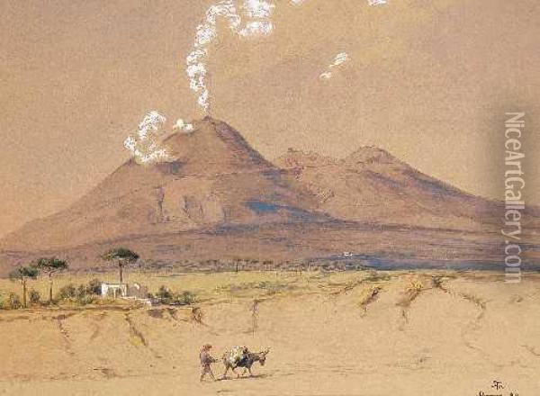 Der Vesuv Bei Pompeji Oil Painting - Hans Thoma