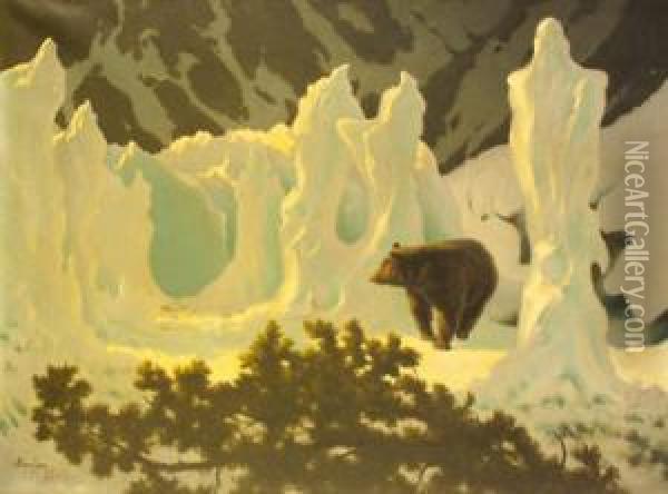 Bear Oil Painting - Arthur Henry Howard Heming