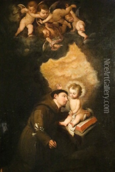Saint Anthony & Divine Child Oil Painting - Bartolome Esteban Murillo