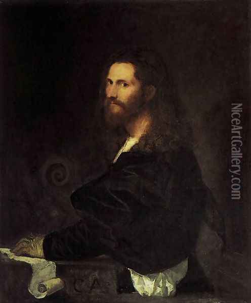 Portrait of a Musician Oil Painting - Tiziano Vecellio (Titian)