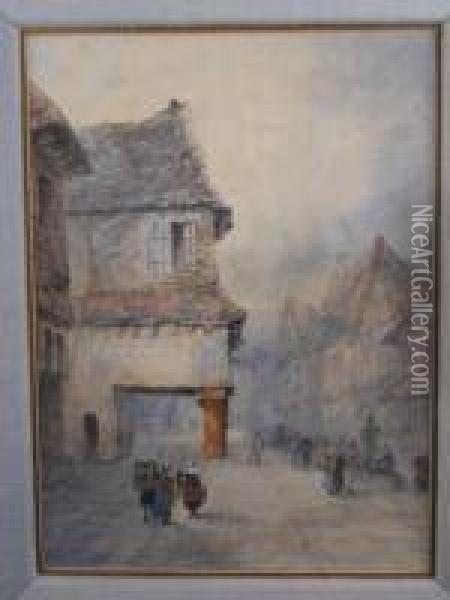 Dutch Town Scene Oil Painting - Herbert Sidney