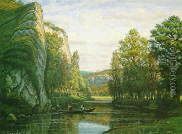 Paisaje Fluvial Oil Painting - Agustin Riancho Y Mora