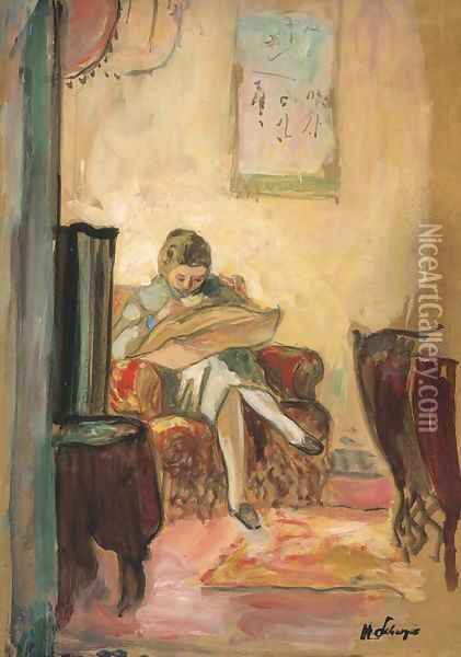 Femme cousant Oil Painting - Henri Lebasque