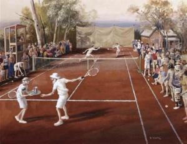The Tennis Match Oil Painting - Robert Clouston Young