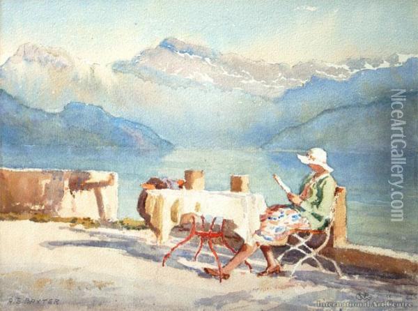 Lake Lucerne, Weggis Oil Painting - Alfred Ernest Baxter