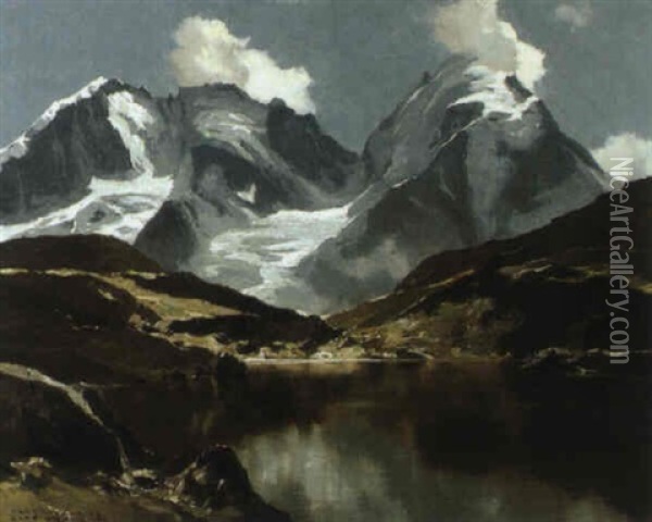 Blick Auf Bernina Oil Painting - Hans Maurus