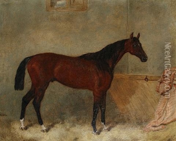 "starter" In A Stable Oil Painting - Harry Hall
