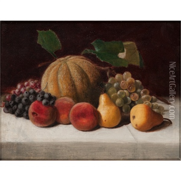 Still Life With Fruit Oil Painting - George Harvey