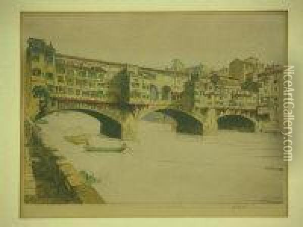 Ponte Vecchio Oil Painting - William Monk