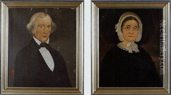 Mr. Greeley And Mrs. Greeley Of Newburyport Oil Painting - William Matthew Prior
