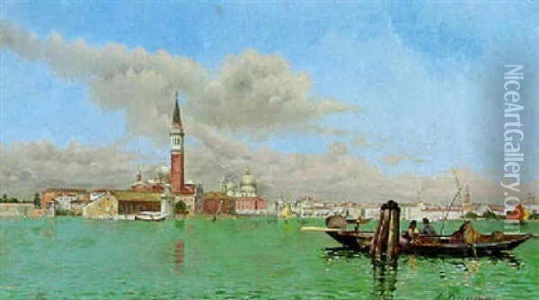 Il Bacino, Venice Oil Painting - Francois Brunery