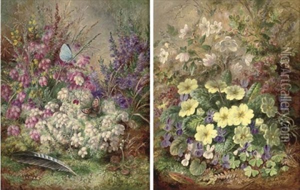 Heather (+ Primroses,1880; Pair) Oil Painting - Albert Durer Lucas
