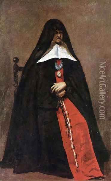 Porträt der Oberin des Annunziaten-Klosters in Bologne-sur-mer Oil Painting - Jean-Baptiste-Camille Corot