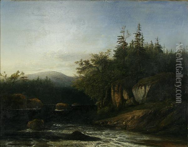 River Landscape Oil Painting - George Loring Brown