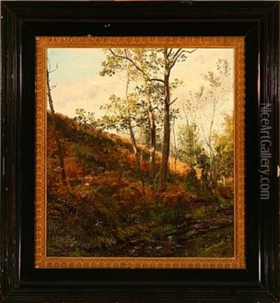 Autumn Forest Scene Oil Painting - Janus la Cour