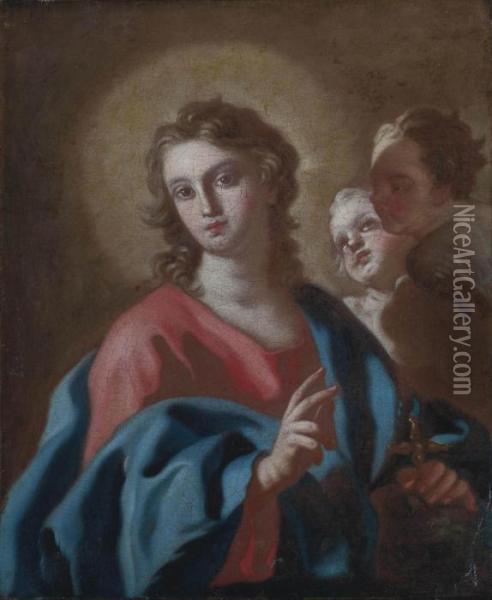 Salvator Mundi Oil Painting - Pietro Bardellino