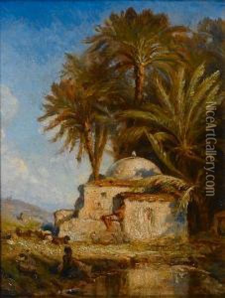 Tomb Of A Sheik Oil Painting - Prosper Georges Ant. Marilhat