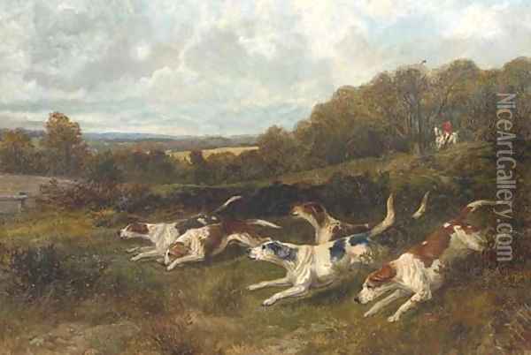 Hounds on the scent Oil Painting - Arthur Alfred Davis