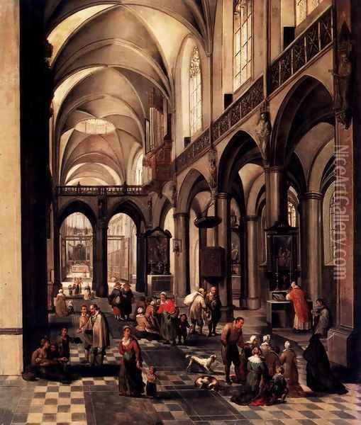 Interior of a Flemish Church Oil Painting - Peeter, the Elder Neeffs