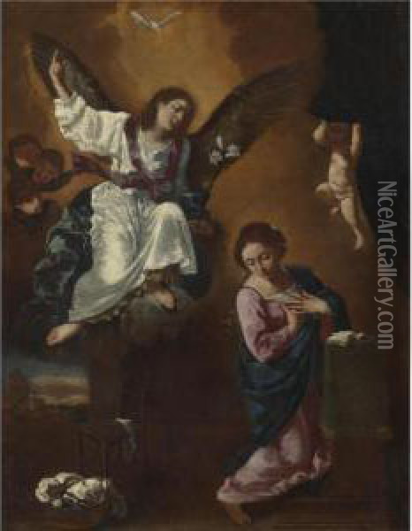 The Annunciation Oil Painting - Flaminio Torri