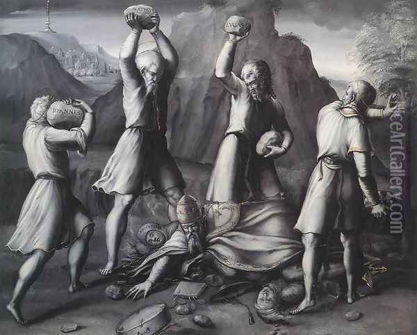 A Protestant Allegory Oil Painting - Pennacchi Gerolamo de Pier-Marie