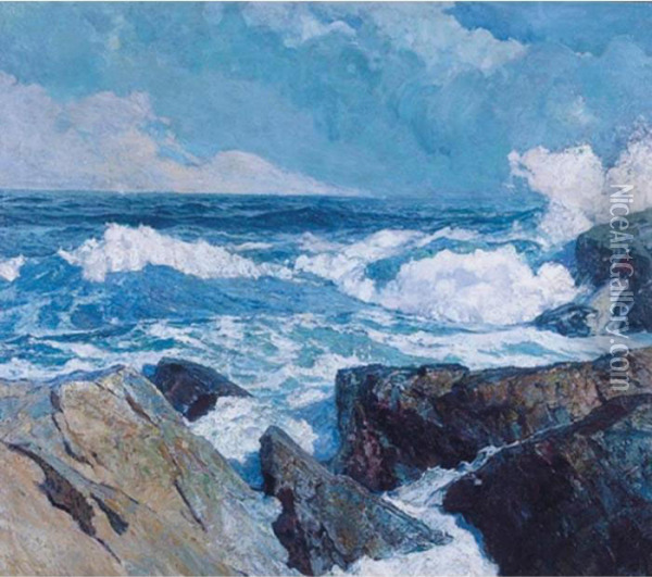 Edge Of The Reef Oil Painting - Frederick Judd Waugh