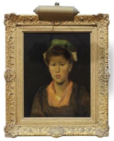 Portrait Of A Maiden Oil Painting - Frank Duveneck