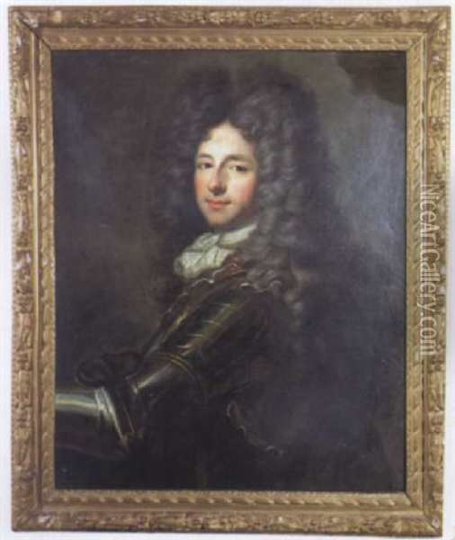 Portrait D'homme De Profil Portant Une Cuirasse Oil Painting - Hyacinthe Rigaud