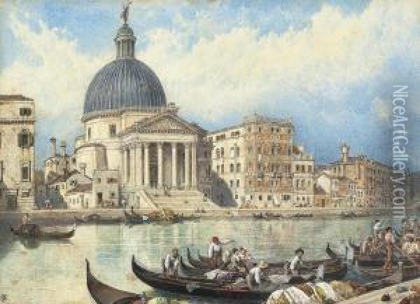 The Church Of San Simone And San Judi, Venice Oil Painting - Myles Birket Foster