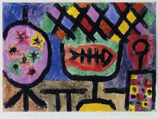 Museales Stilleben Oil Painting - Paul Klee