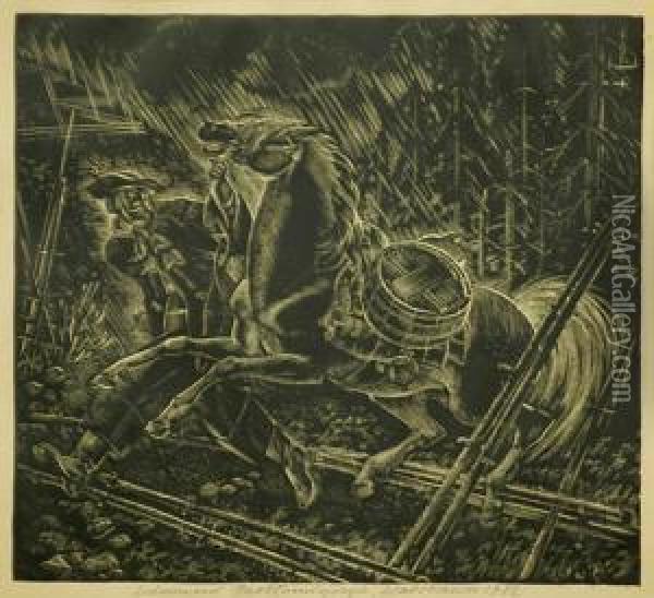 Ucieczka Przed Burza, 1933 R. Oil Painting - Edmund Bartlomiejczyk