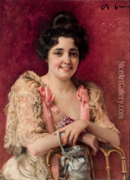 Retrato De Dama Oil Painting - Manuel Cusi Y Ferret