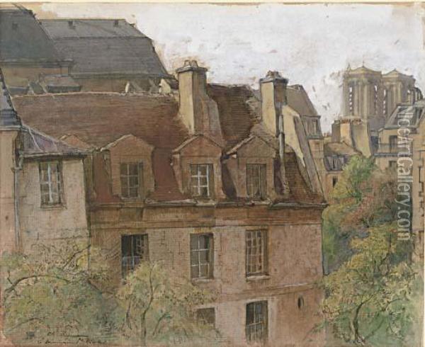 A View Of The Seminary At Saint Nicolas-du-chardonnet Oil Painting - Charles Heyman