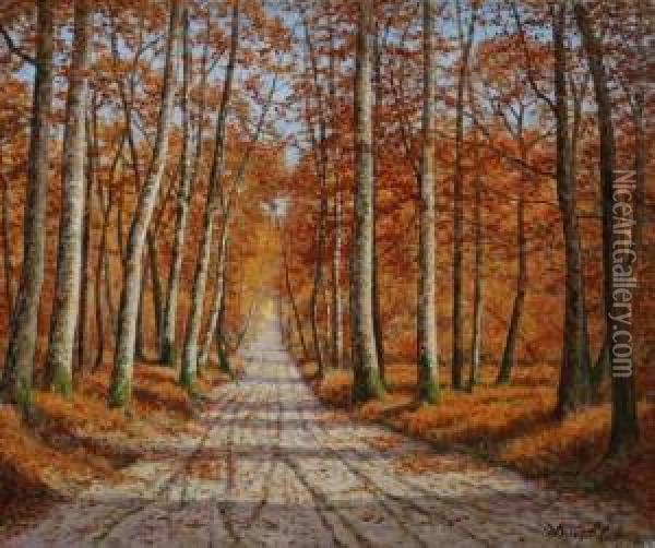 Paysaged'automne De Foret Oil Painting - Adrien Schulz