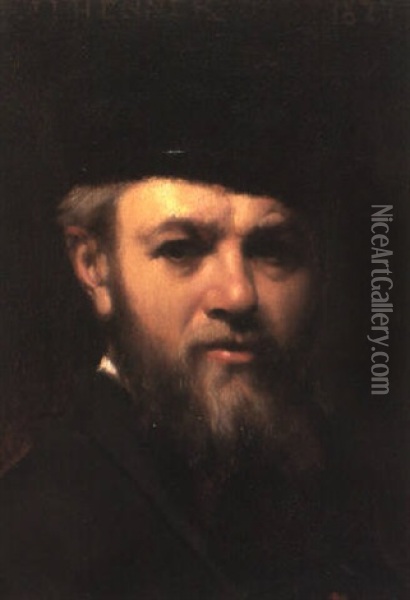 A Self Portrait Oil Painting - Jean Jacques Henner
