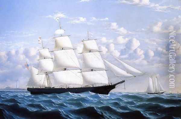 Clipper Ship 'Northern Light' of Boston Oil Painting - William Bradford