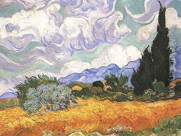 Wheat Field With Cypresses At The Haute Galline Near Eygalieres Oil Painting - Vincent Van Gogh