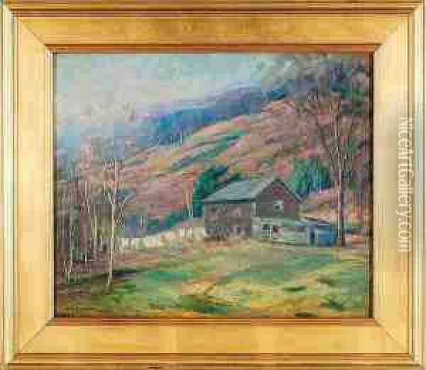 O/b Country Home Oil Painting - Paul Turner Sargent