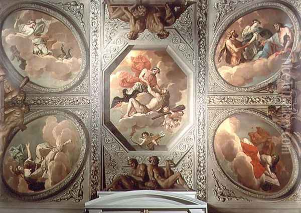 The Apotheosis of Hercules, ceiling painting, 1680 Oil Painting - Theodorus van der Schuer