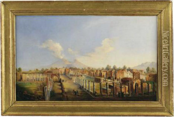Gli Scavi Di Pompei Oil Painting - Giacinto Gigante