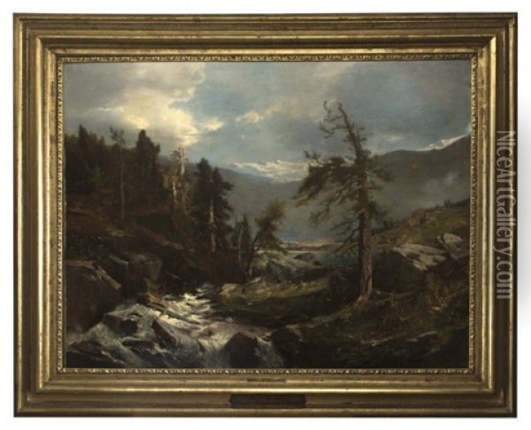Bernese Oberland Oil Painting - Adolf Obermuellner