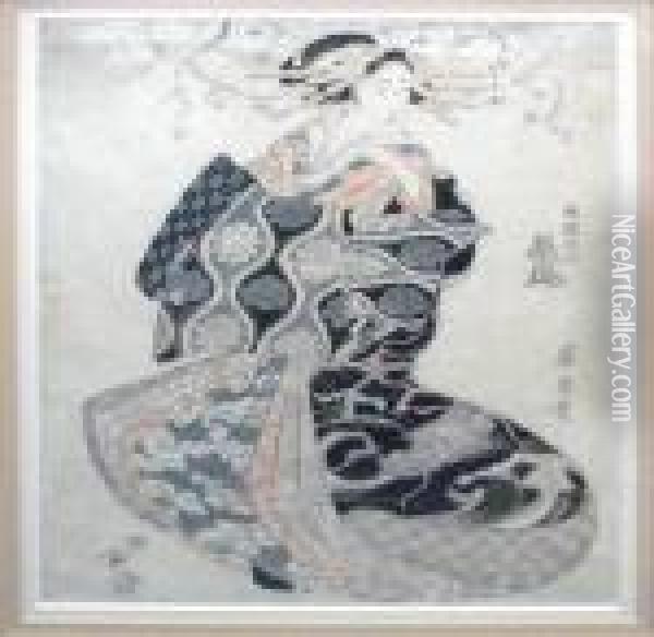 Femalefigure, Possibly Hana Ogi Oil Painting - Chobunsai Eishi