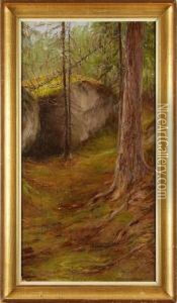 Landskap Oil Painting - Ida Eleonora Von Schulzenheim