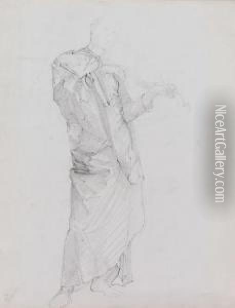Figure Study With Violin Oil Painting - Charles Fairfax Murray